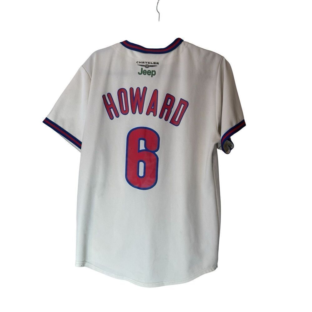 Vintage Philadelphia Phillies Super Rare HOWARD JEEP Y2K Baseball Jersey Sz L - Picture 3 of 5